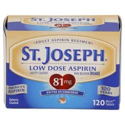 St. Joseph Aspirin, Low Dose, 81 mg, Coated Tablets