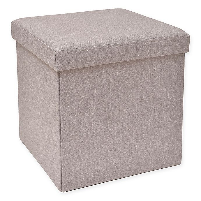 slide 1 of 4, Studio 3B Folding Storage Ottoman with Tray - Grey, 1 ct