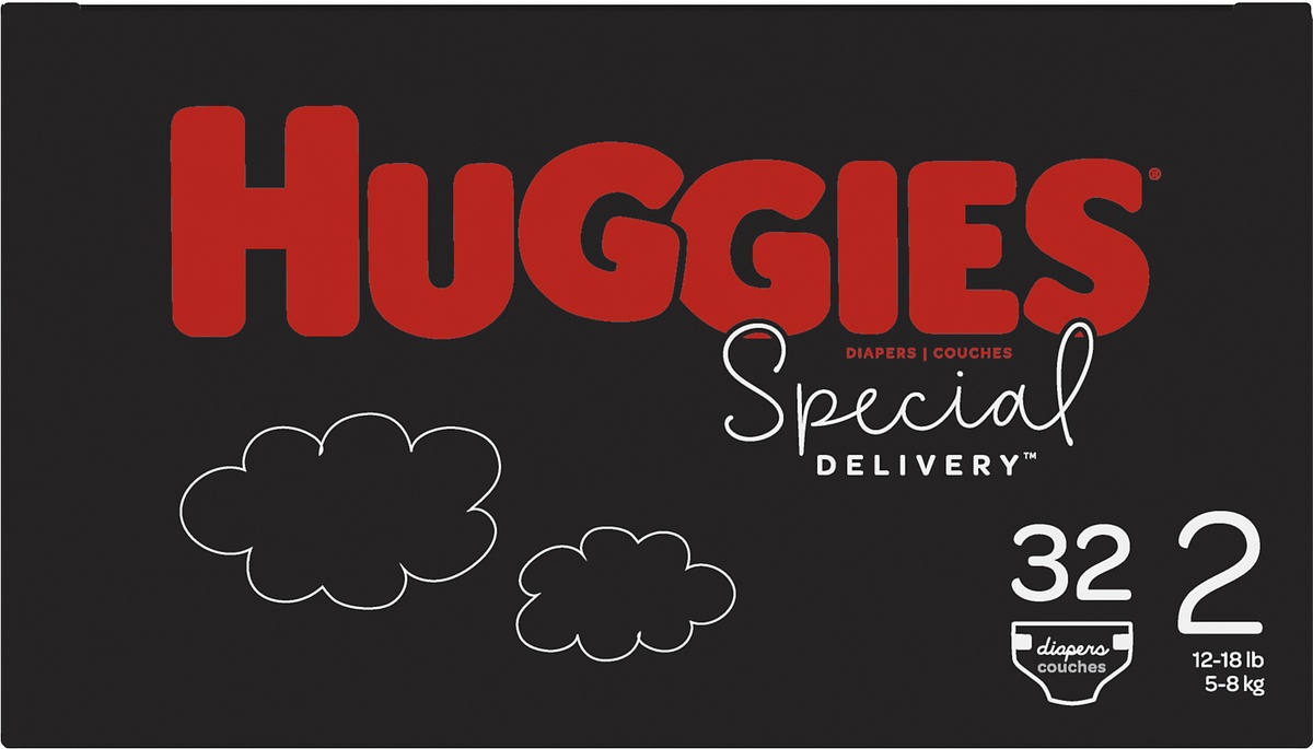 slide 4 of 8, Huggies Special Delivery Diapers, Size 2, 32 ct