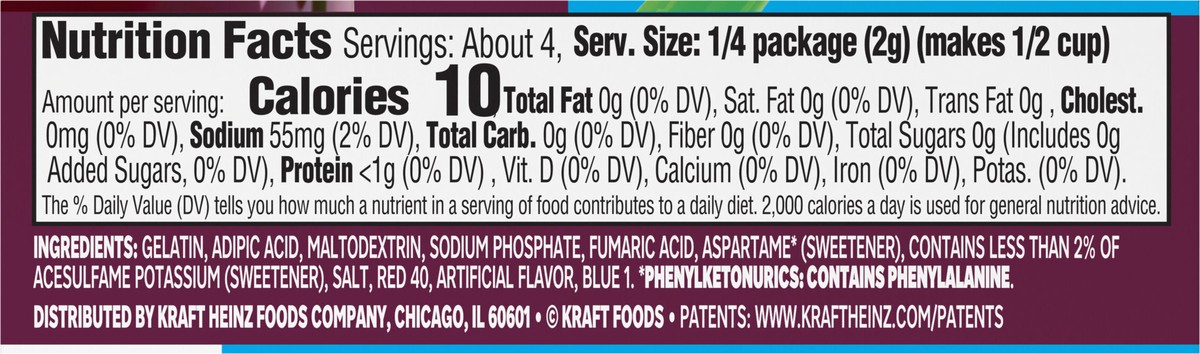 slide 9 of 9, Jell-O Black Cherry Artificially Flavored Zero Sugar Low Calorie Gelatin Dessert Mix, 0.3 oz Box, 0.3 oz