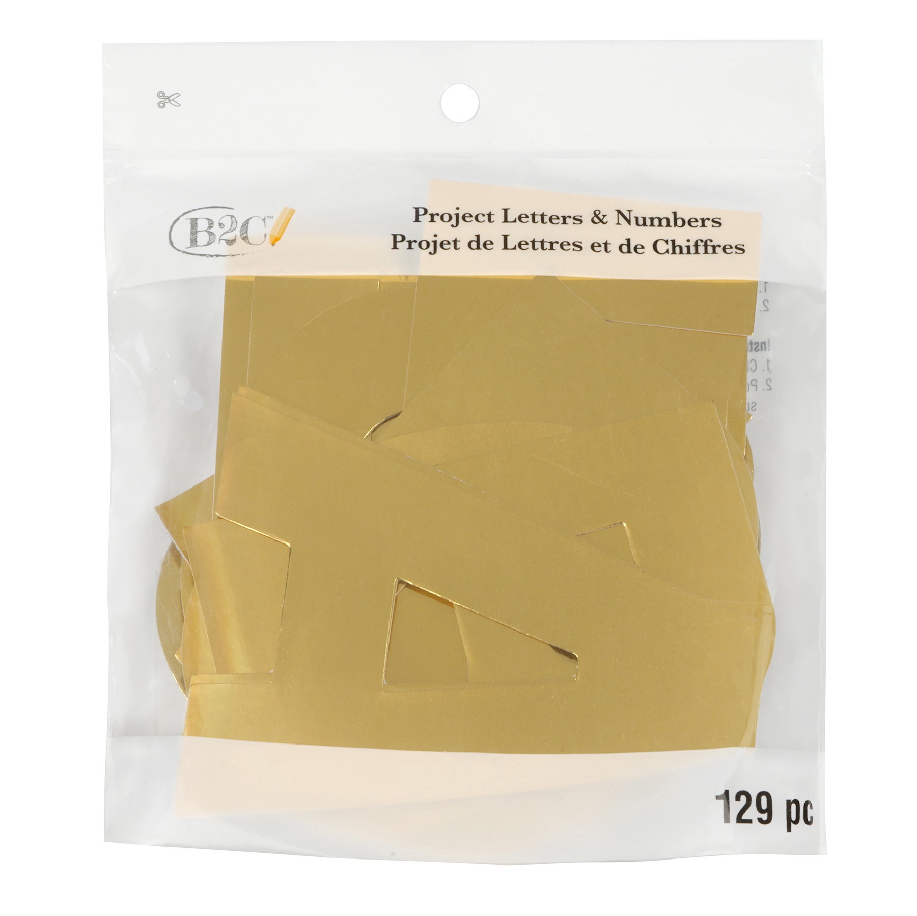 slide 2 of 2, 4" Gold Project Letters, Numbers & Characters Set By B2c, 4 in