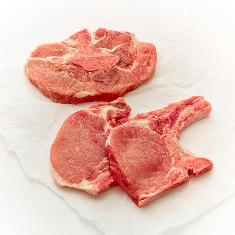slide 1 of 1, Bone-In Assorted Pork Loin Chops, per lb
