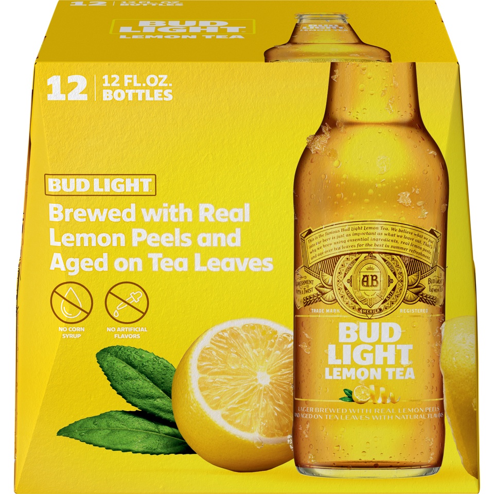 slide 1 of 1, Budweiser Lemon Tea In Bottles, 12 ct; 12 fl oz