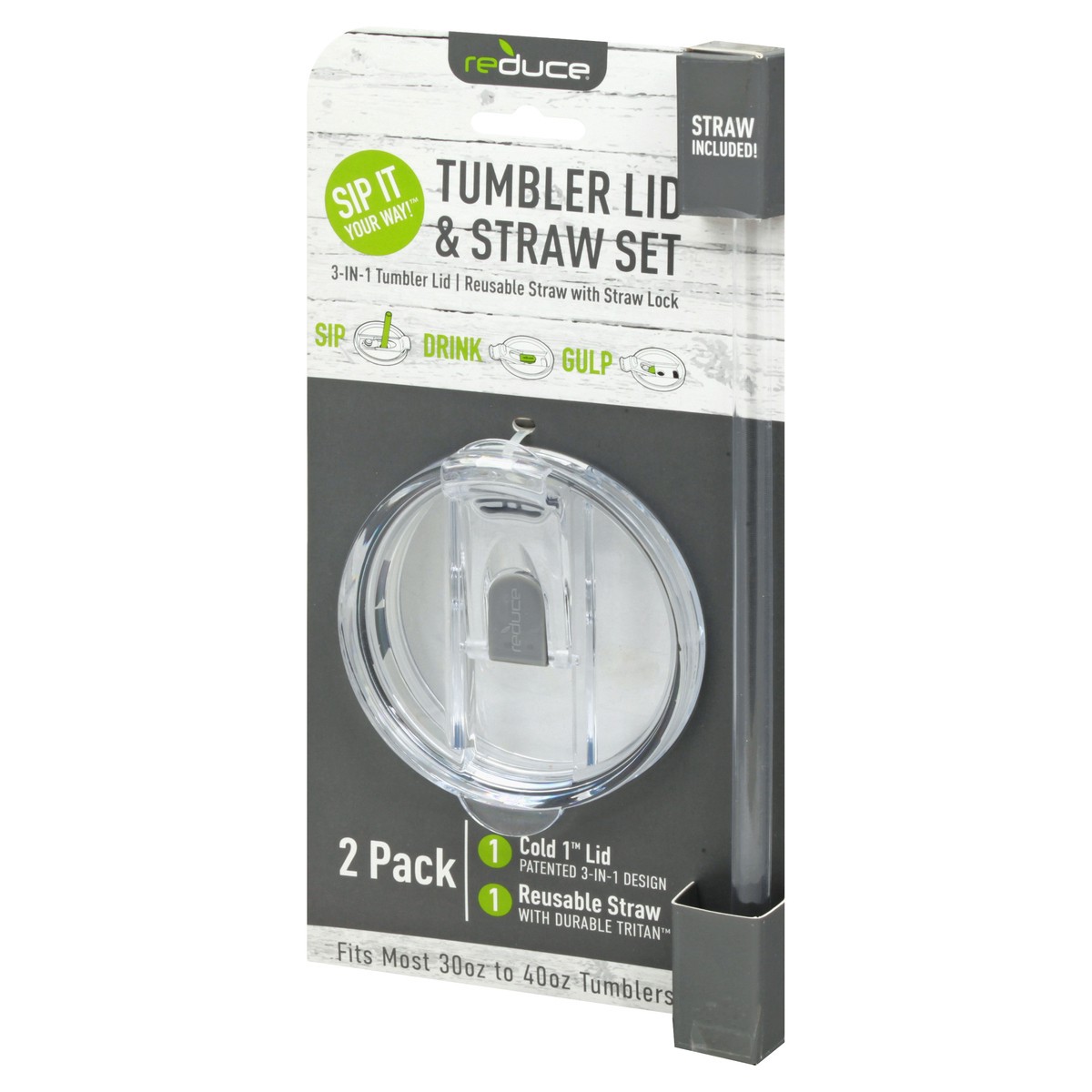 slide 5 of 9, Reduce 2 Pack Tumbler Lid & Straw Set 1 ea, 1 ct