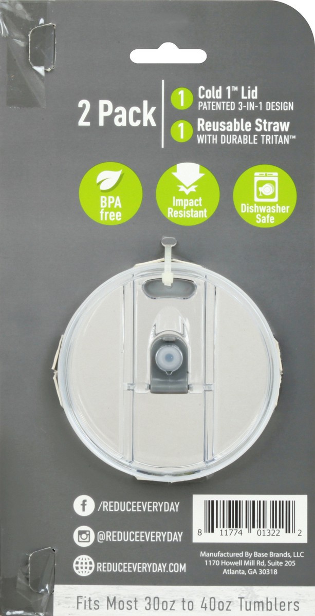 slide 4 of 9, Reduce 2 Pack Tumbler Lid & Straw Set 1 ea, 1 ct