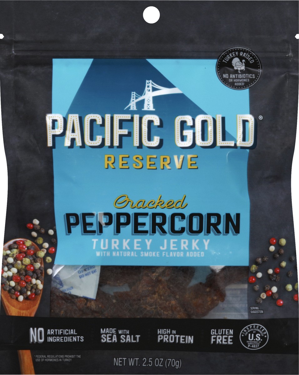 slide 6 of 8, Pacific Gold Reserve Cracked Peppercorn Turkey Jerky, 8 ct; 2.5 oz