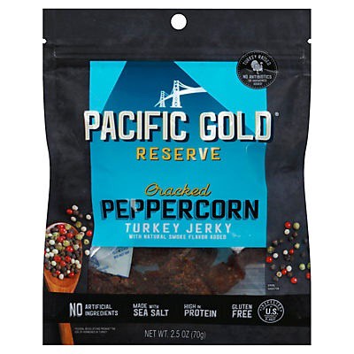 slide 1 of 8, Pacific Gold Reserve Cracked Peppercorn Turkey Jerky, 8 ct; 2.5 oz