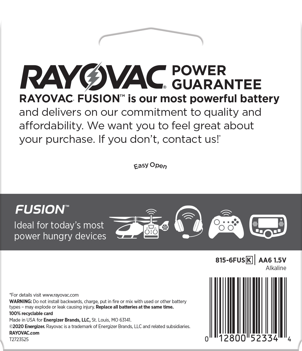 slide 4 of 5, Rayovac Fusion AA Batteries (6 Pack), Double A Alkaline Batteries, 6 ct