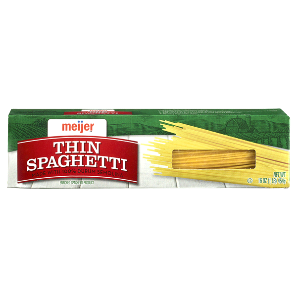slide 1 of 3, Meijer Pasta Thin Spaghetti, 16 oz