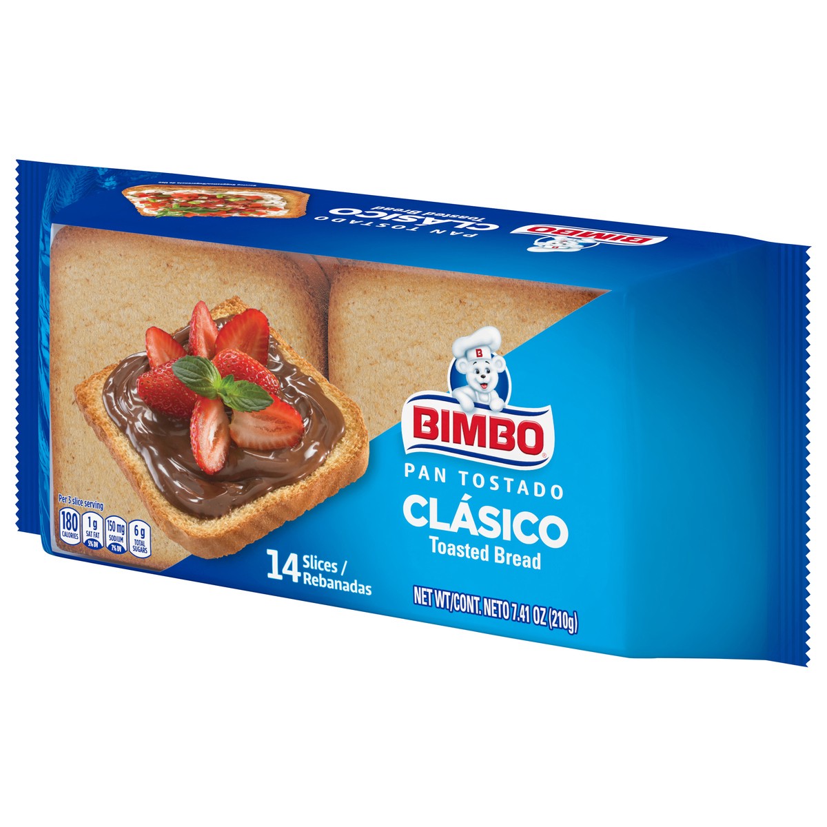 slide 13 of 14, Bimbo Pan Tostado White Toasted Bread, 14 count, Crunchy Plain Toasted Bread, 7.41 oz Bag, 14 ct