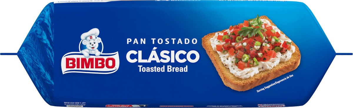 slide 6 of 14, Bimbo Pan Tostado White Toasted Bread, 14 count, Crunchy Plain Toasted Bread, 7.41 oz Bag, 14 ct