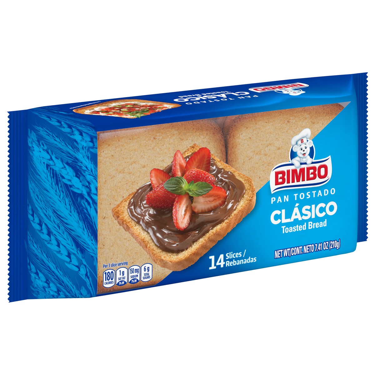 slide 11 of 14, Bimbo Pan Tostado White Toasted Bread, 14 count, Crunchy Plain Toasted Bread, 7.41 oz Bag, 14 ct