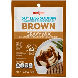 Meijer 30% Less Sodium Brown Gravy Mix, .87 oz