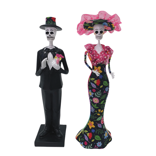 slide 1 of 1, CREATIVE HOME 10" Muertos Polyresin Couple DãCor, 1 ct
