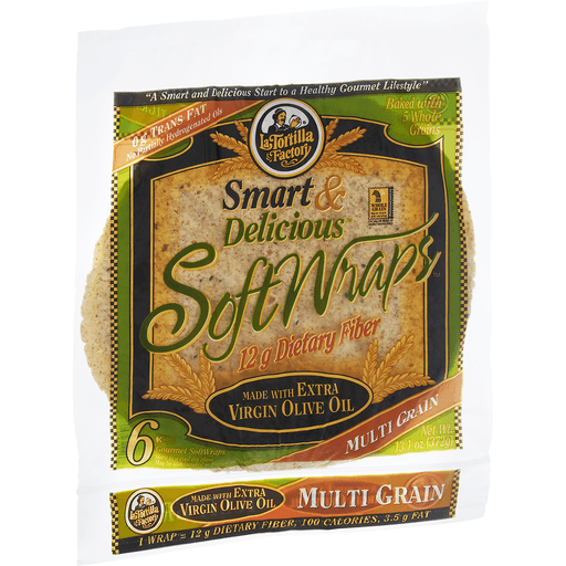 slide 2 of 8, La Tortilla Factory La Tortilla Smart & Delicious Multi Grain Soft Wraps, 13.1 oz