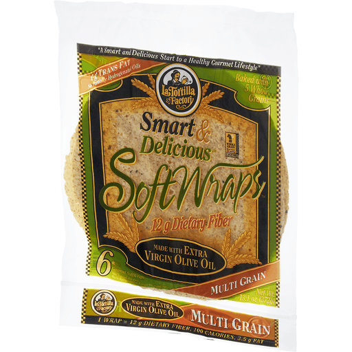 slide 3 of 8, La Tortilla Factory La Tortilla Smart & Delicious Multi Grain Soft Wraps, 13.1 oz