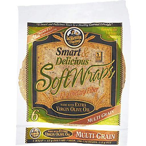 slide 4 of 8, La Tortilla Factory La Tortilla Smart & Delicious Multi Grain Soft Wraps, 13.1 oz