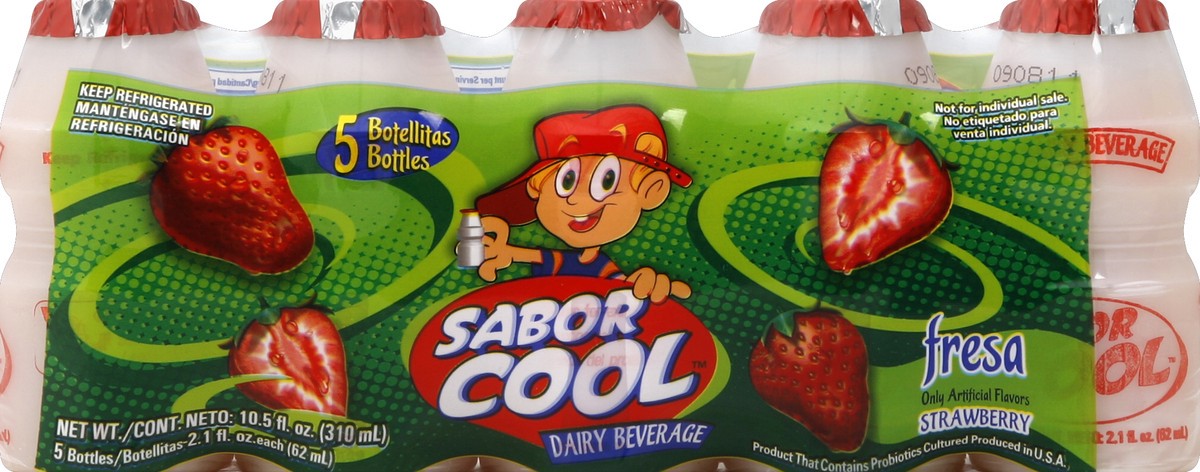 slide 4 of 4, Sabor Cool Fresa Strawberry Dairy Beverage, 5 ct; 2.1 fl oz