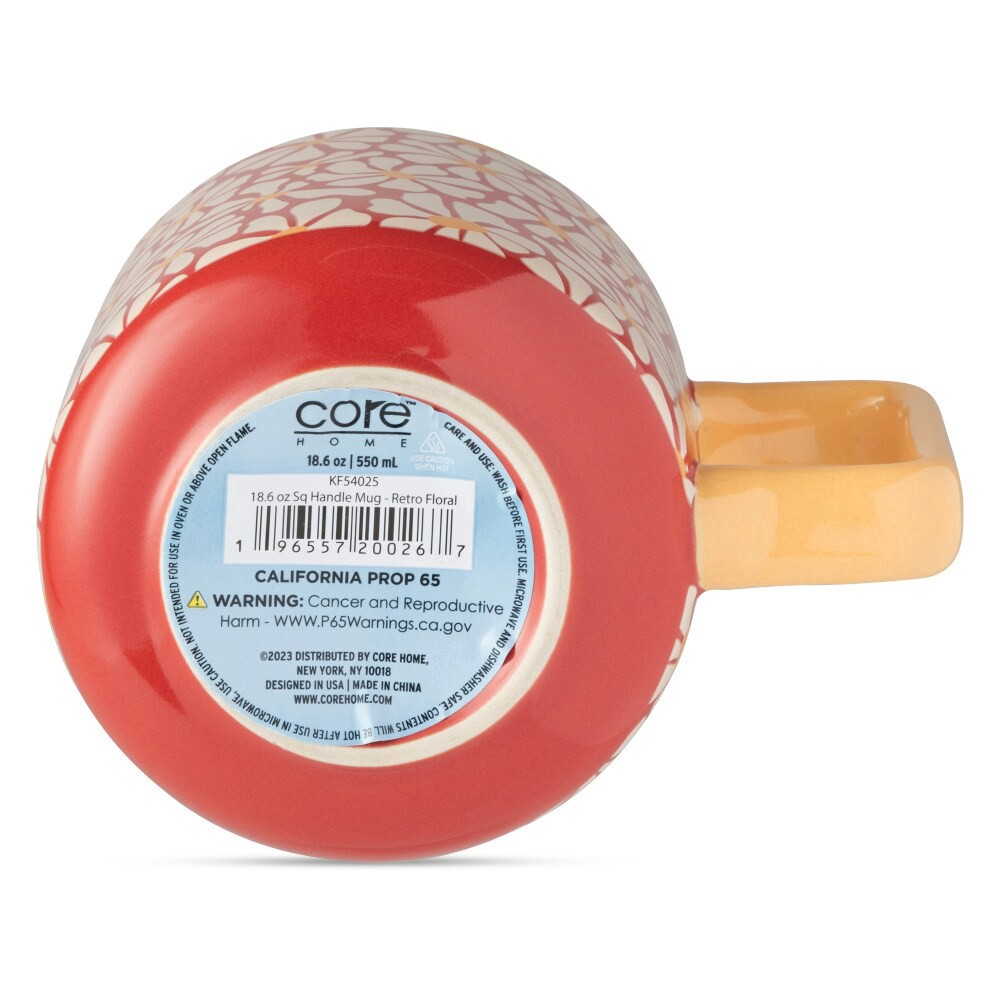 slide 2 of 3, Core Home Square Handle Mug - Retro Floral, 18.6 oz