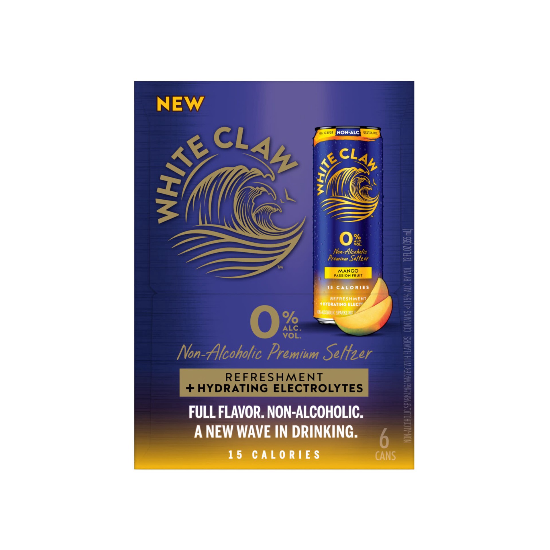 slide 9 of 10, White Claw Zero Proof Mango Passionfruit, 6 Pack, 12 fl oz Cans, 12 fl oz