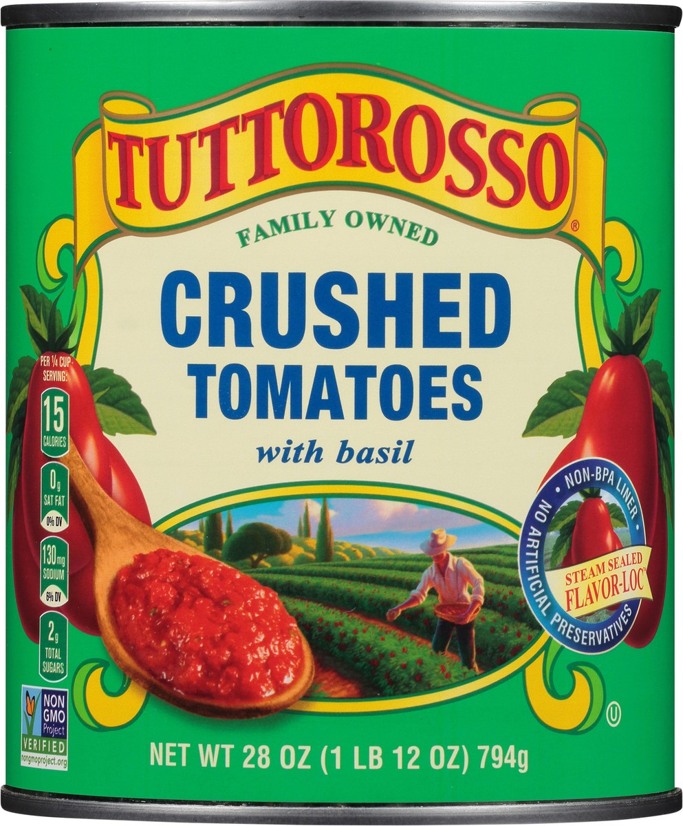 slide 4 of 7, Tuttorosso Crushed Tomatoes with Basil 28 oz. Can, 28 oz