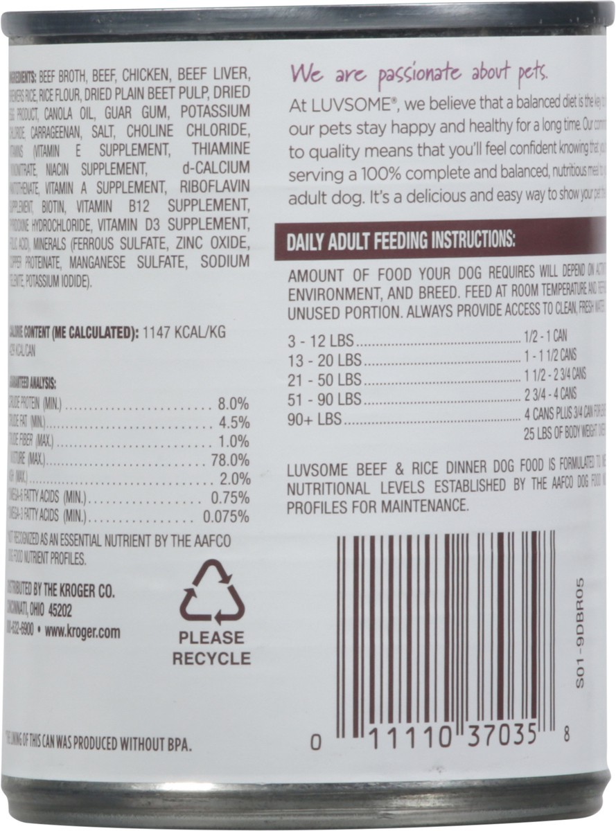 slide 5 of 9, Luvsome Dinner Beef & Rice Dog Food 13 oz, 13 oz