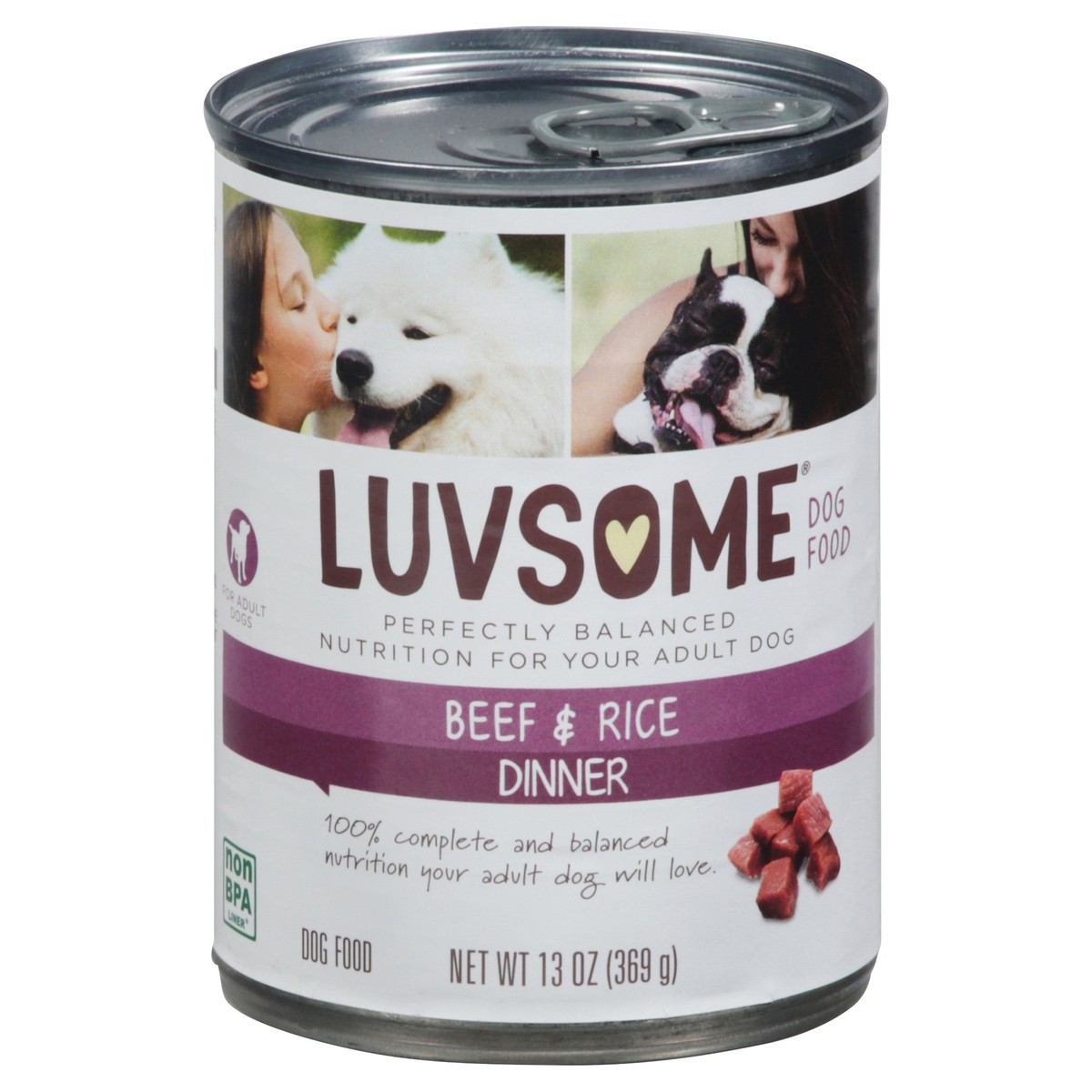 slide 1 of 9, Luvsome Dinner Beef & Rice Dog Food 13 oz, 13 oz