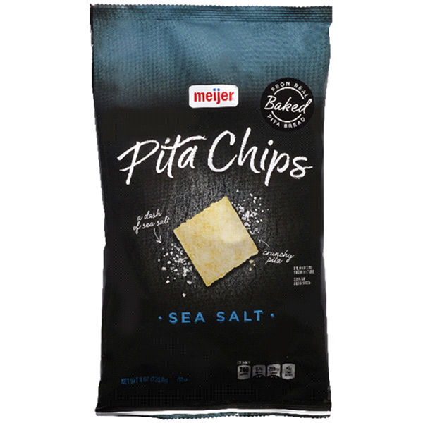 slide 1 of 1, Meijer Sea Salt Pita Chips, 8 oz