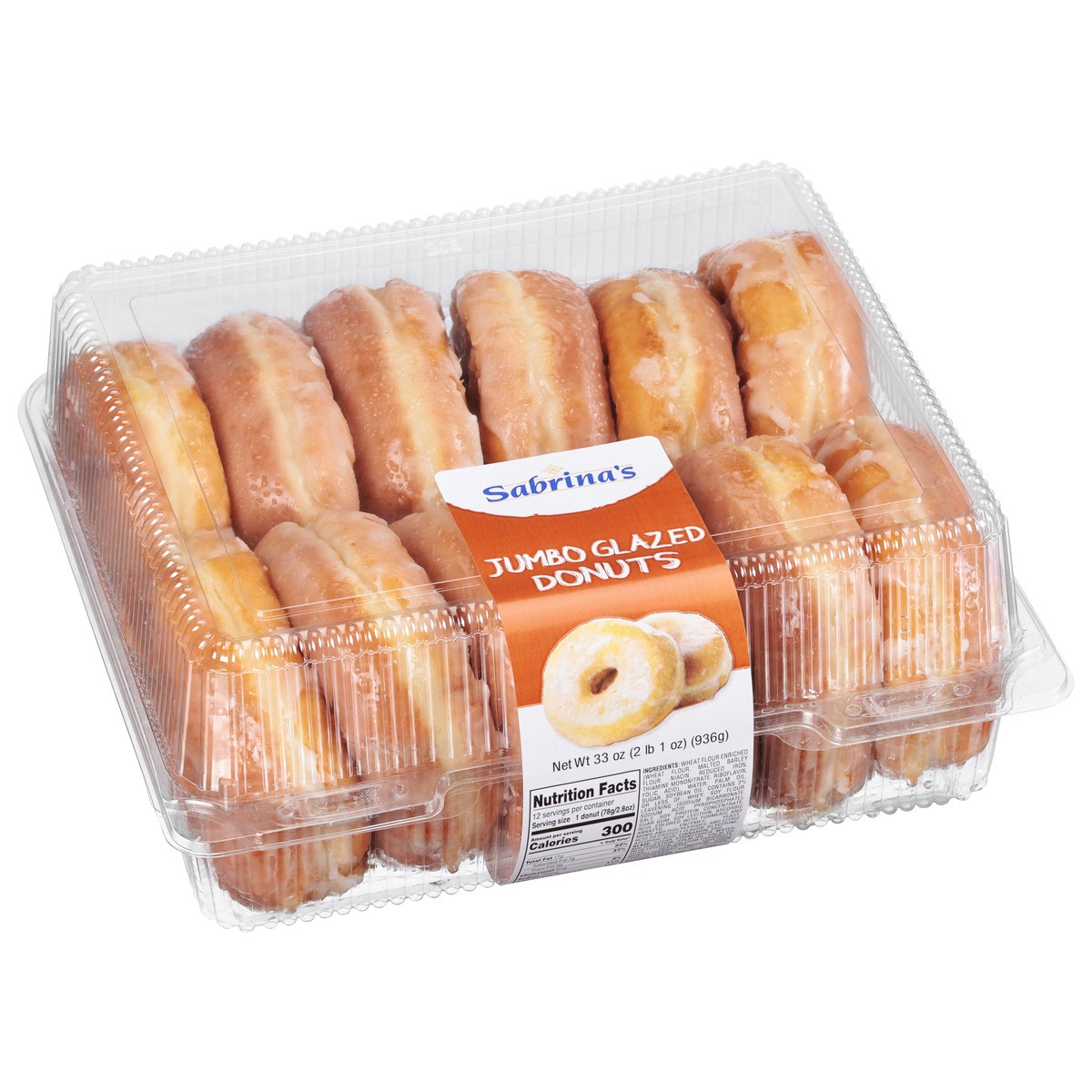 slide 6 of 9, Sabrina's Jumbo Glazed Donuts 33 oz, 33 oz