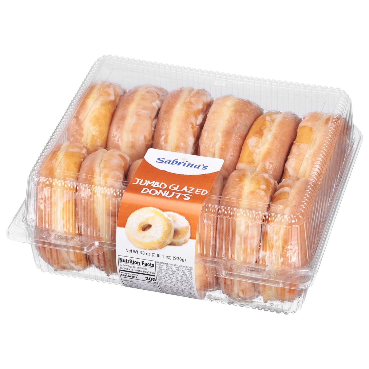 slide 3 of 9, Sabrina's Jumbo Glazed Donuts 33 oz, 33 oz