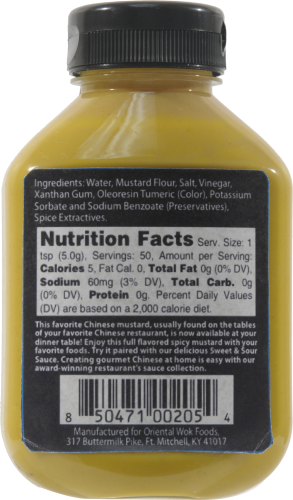 slide 5 of 6, Oriental Wok Chinese Mustard, 9.6 oz