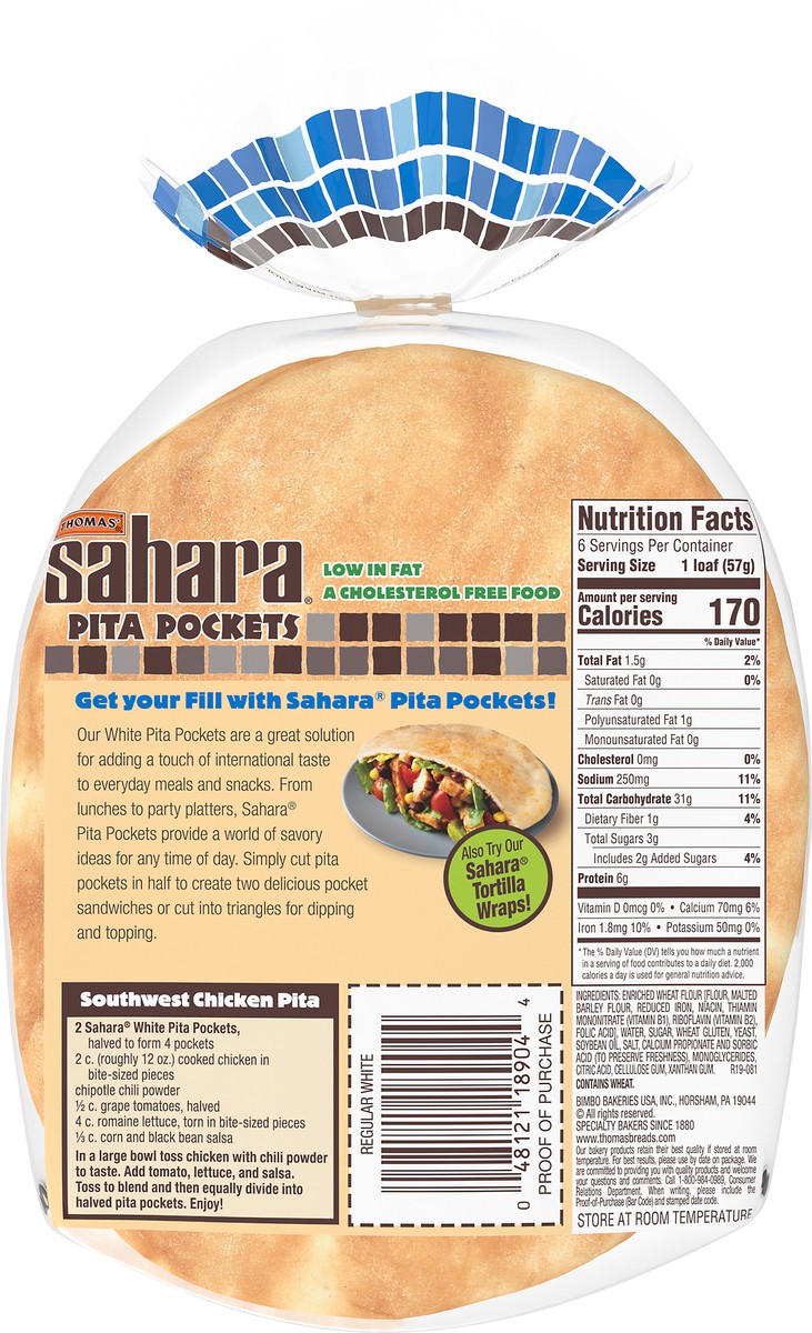 slide 5 of 9, Thomas' Sahara White Pita, 