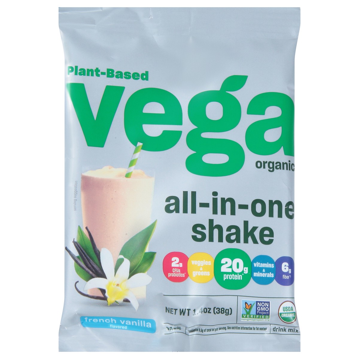 slide 1 of 14, Vega Plant-Based Organic Drink Mix 1.4 oz, 1.4 oz