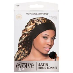 Firstline Evolve Luxe Leopard Satin Braid Bonnet 1 ea