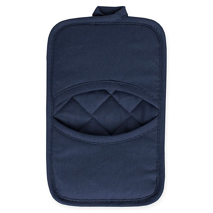 slide 1 of 1, KitchenSmart Colors Solid Pocket Pot Mitt - Navy, 1 ct