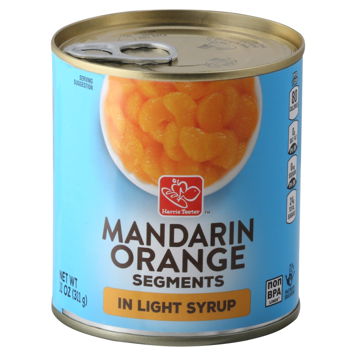 slide 1 of 11, Harris Teeter Mandarin Oranges - In Light Syrup, 11 oz