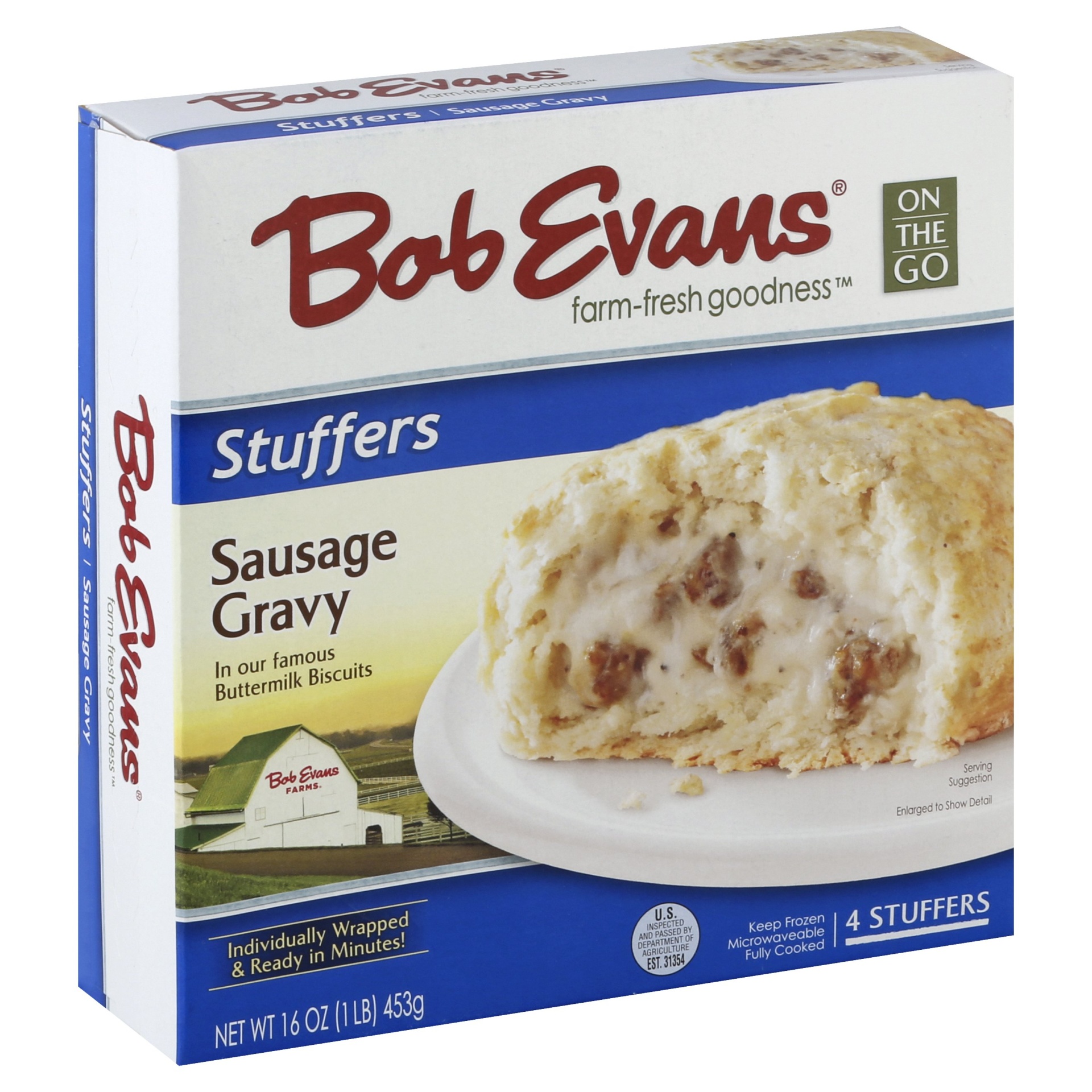 slide 1 of 8, Bob Evans Sausage Gravy Biscuit Stuffers, 16 oz