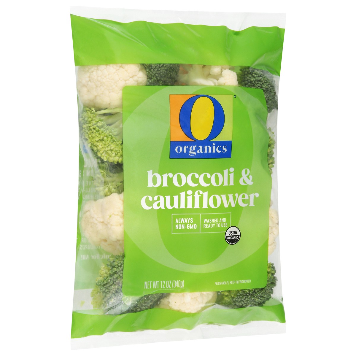 slide 4 of 4, O Organics Broccoli & Cauliflower 12 Oz - 12 OZ, 12 oz