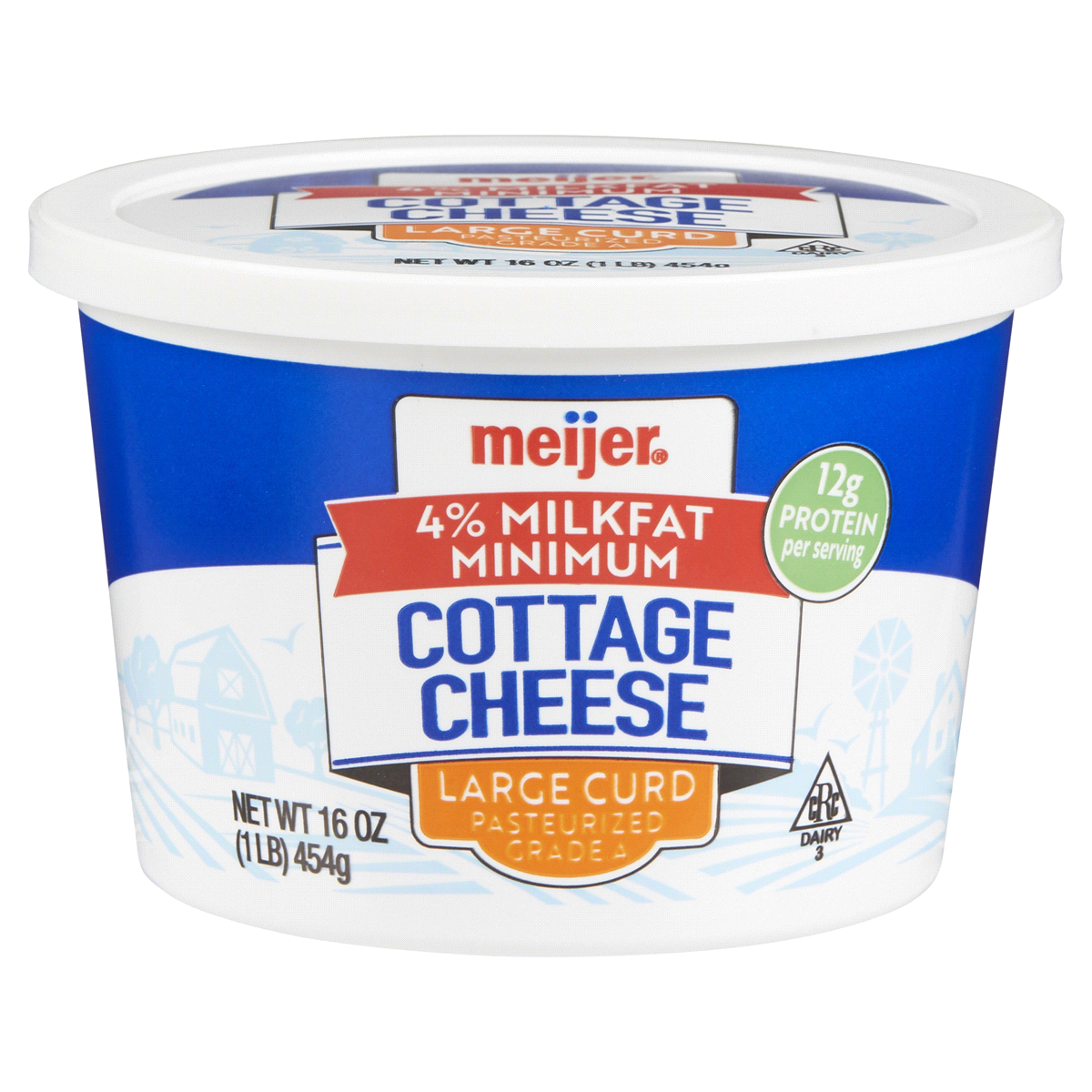 slide 1 of 2, Meijer Cottage Cheese Large Curd, 16 oz