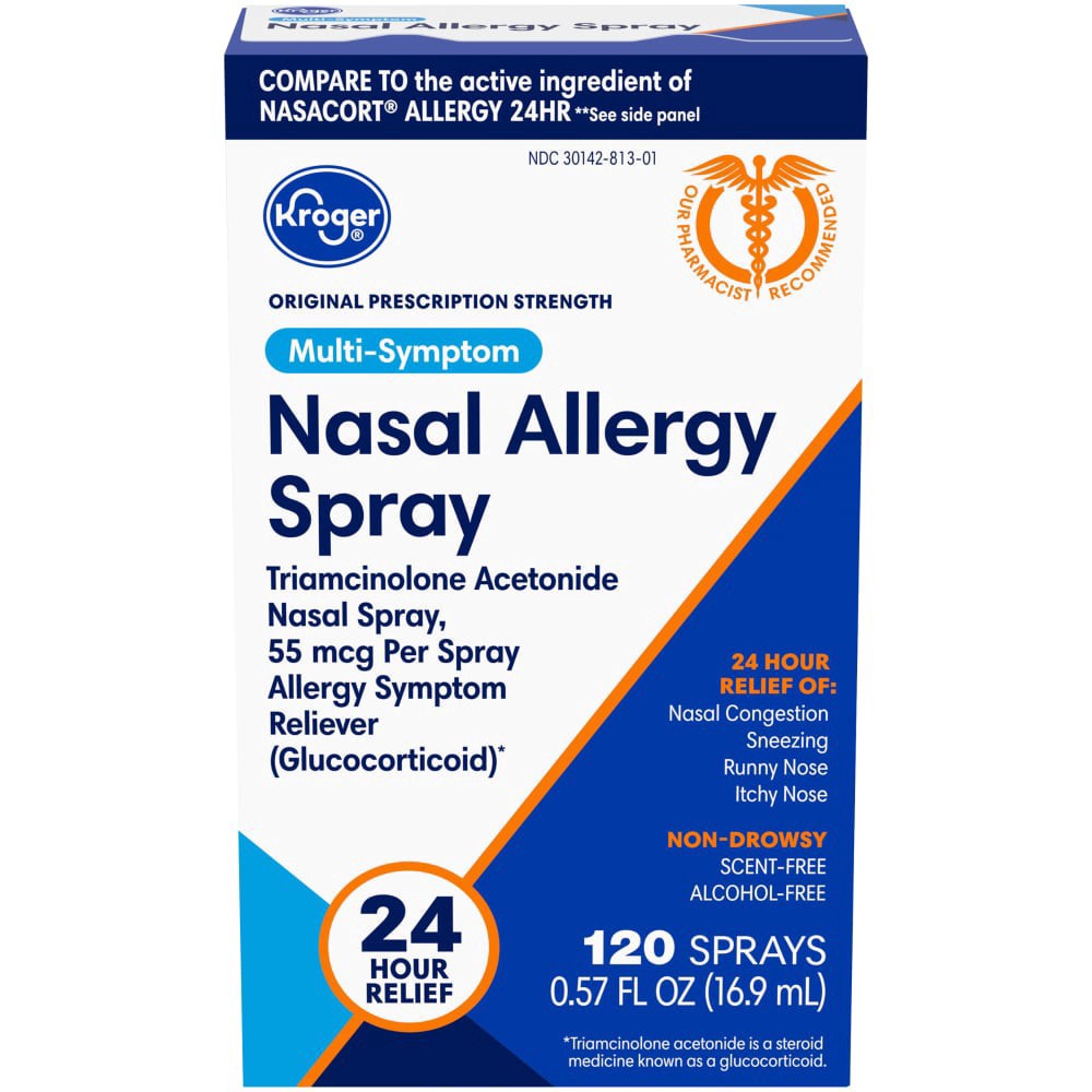 slide 2 of 3, Kroger Nasal Allergy Spray 24 Hr 120, 0.57 fl oz