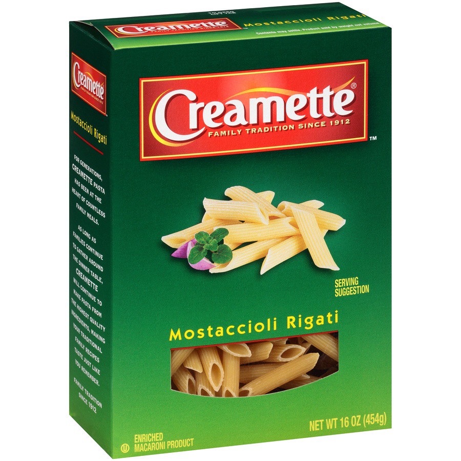 slide 2 of 8, Creamette Mostaccioli Pasta, 16 oz