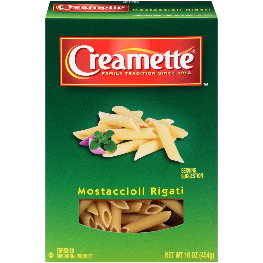 slide 1 of 8, Creamette Mostaccioli Pasta, 16 oz