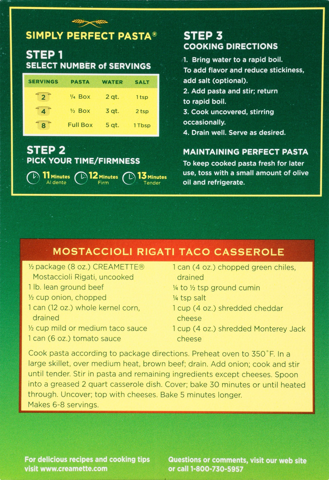 slide 6 of 8, Creamette Mostaccioli Pasta, 16 oz