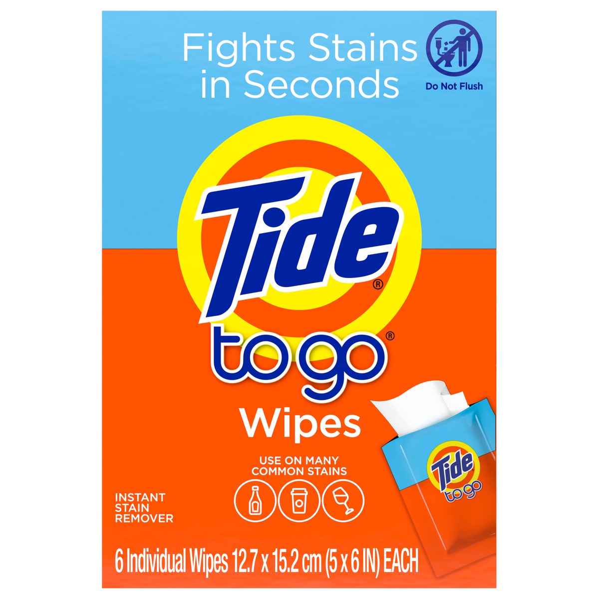 slide 5 of 5, Tide To Go Instant Stain Remover Wipes 6 ea, 6 ct