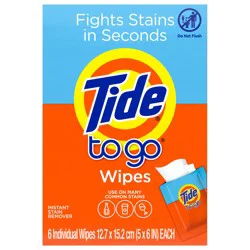 Tide To Go Instant Stain Remover Wipes, 6 count