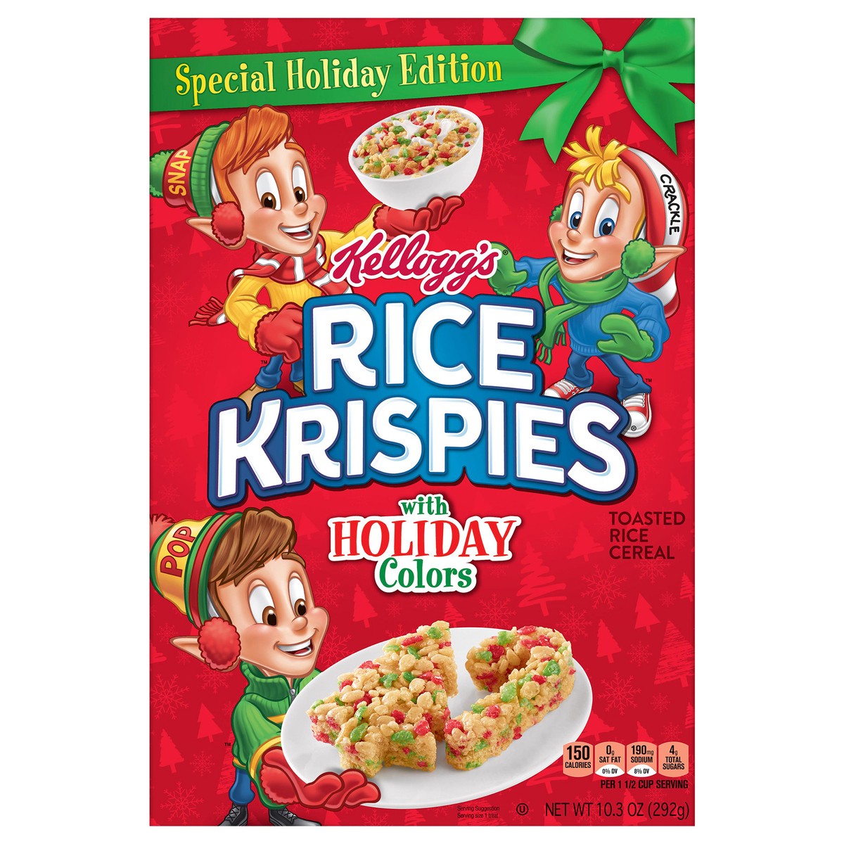 slide 1 of 8, Rice Krispies Kellogg's Rice Krispies Breakfast Cereal Original with Red and Blue Krispies, 9.9 oz