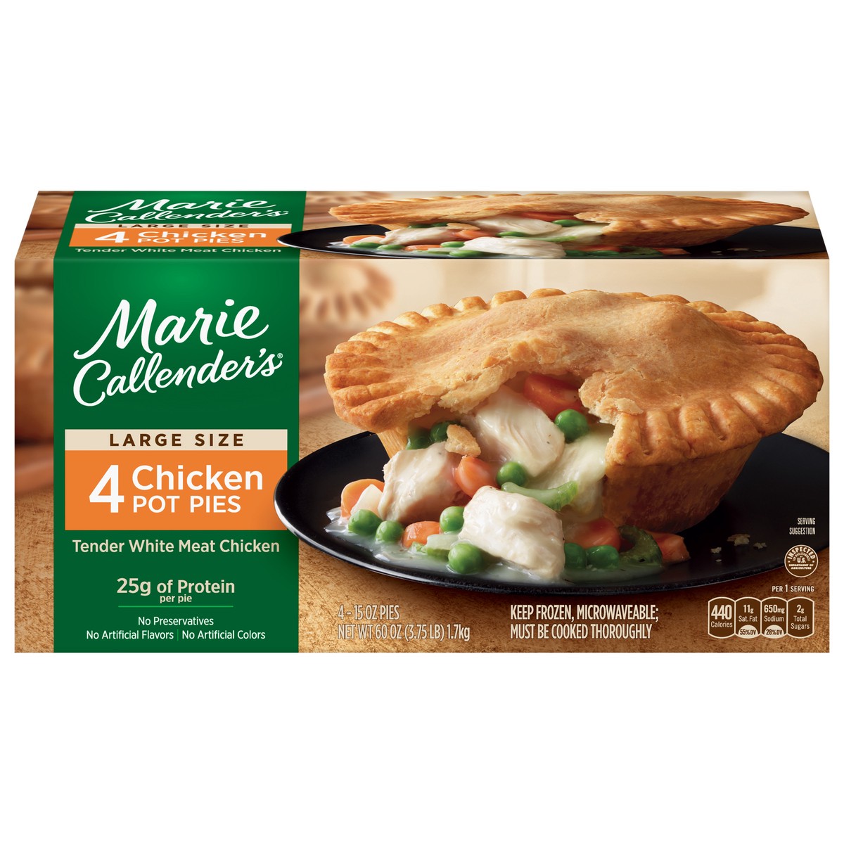 slide 1 of 5, Marie Callender's Chicken Pot Pies Large Size 4 - 15 oz Pies, 4 ct