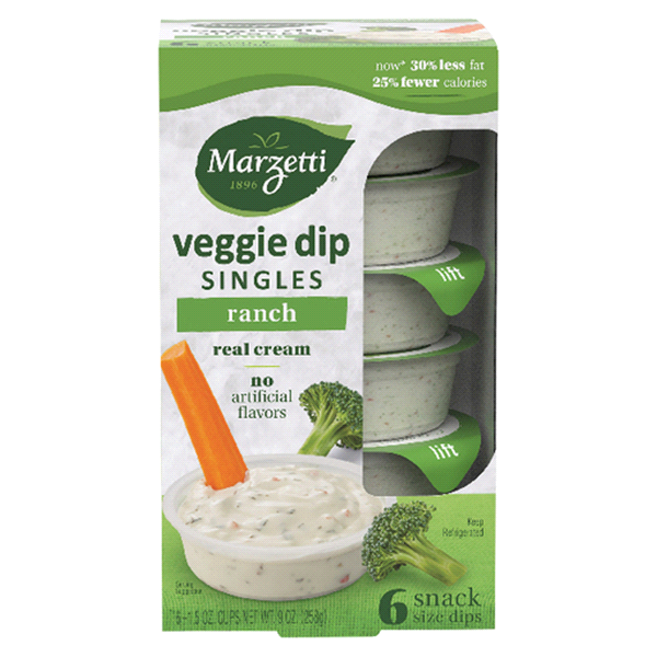 slide 1 of 1, Marzetti Ranch Veggie Dip Singles Tubs, 4 ct; 3 oz