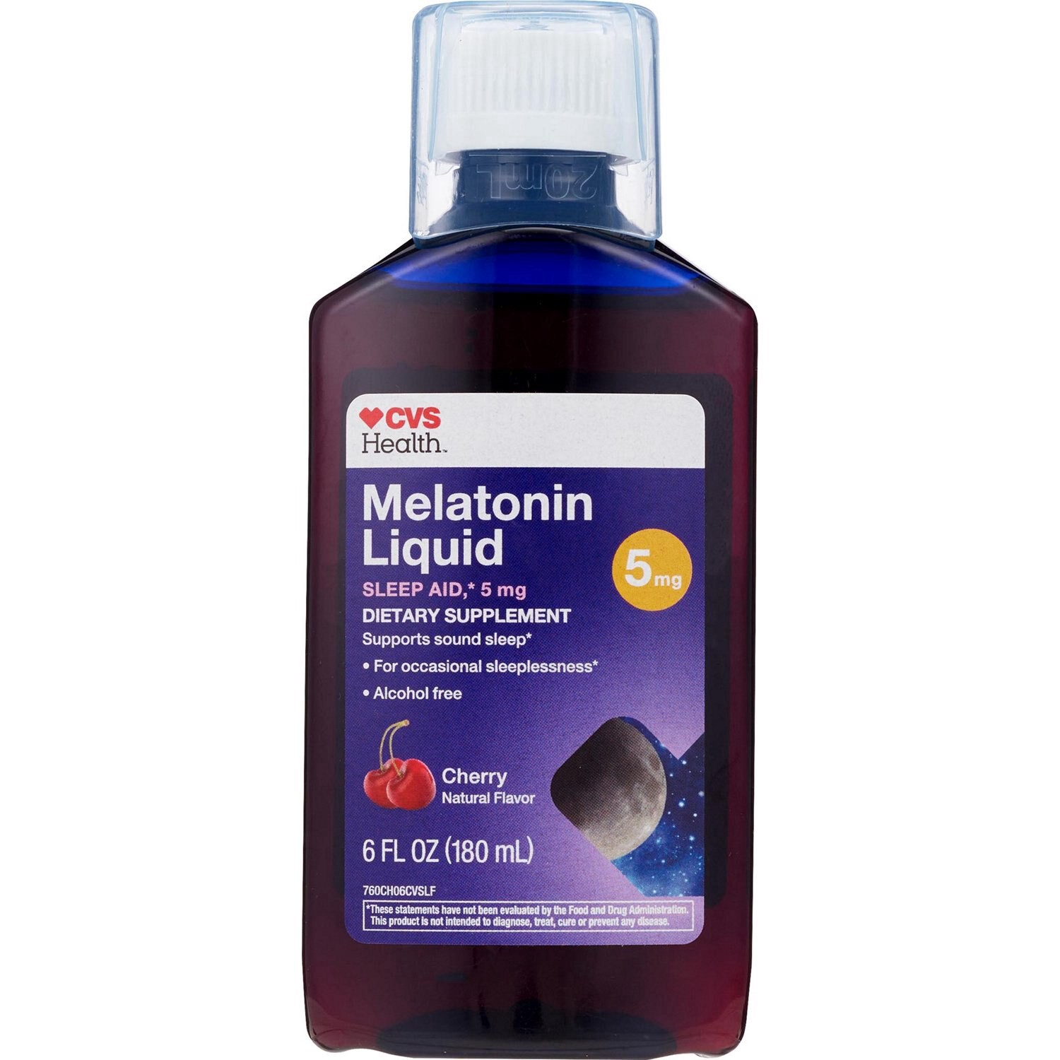 slide 1 of 1, CVS Health Melatonin 5Mg Lq Cherry, 6 oz