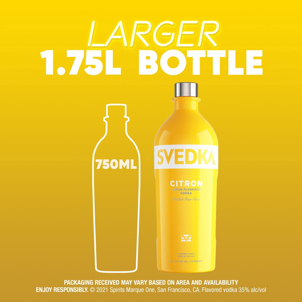 slide 2 of 7, SVEDKA Citron Lemon Lime Flavored Vodka, 1.75 L Bottle, 70 Proof, 59.17 fl oz